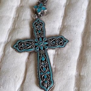 Brighton reversible cross necklace